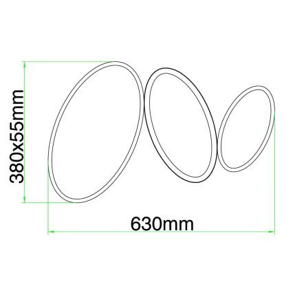 Ondaluce - LED dimmbare Deckenleuchte RICE LED/25W/230V 38x63 cm goldfarben