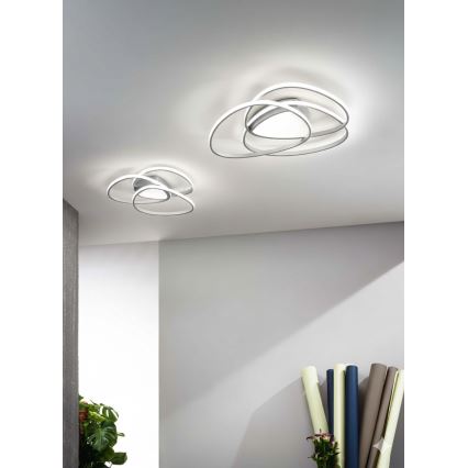 Ondaluce - LED-dimmbare Deckenleuchte ROSE LED/60W/230V 50x54 cm silber