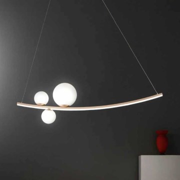 Ondaluce - LED-dimmbare Hängeleuchte an Stahlseil ALTALENA LED/48W/230V goldfarben