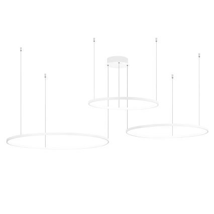 Ondaluce - Dimmbare LED-Pendelleuchte SOEL mit Kabelaufhängung, LED/28W/230V + LED/38W + LED/47W, 3000/4000K, Ø 100/80/60 cm, Weiß