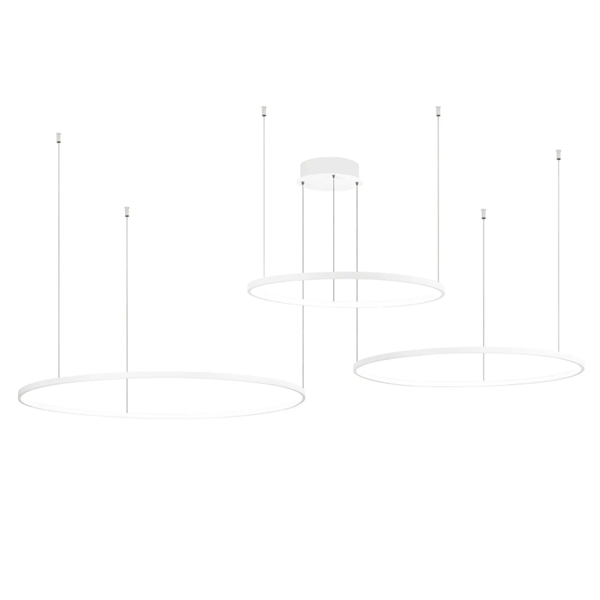 Ondaluce - Dimmbare LED-Pendelleuchte SOEL mit Kabelaufhängung, LED/28W/230V + LED/38W + LED/47W, 3000/4000K, Ø 100/80/60 cm, Weiß