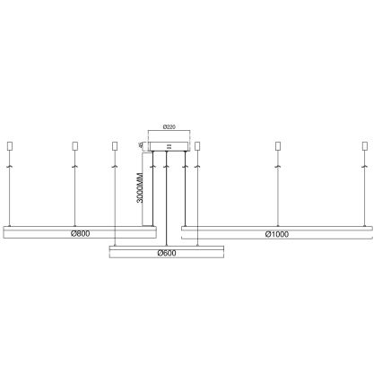 Ondaluce - Dimmbare LED-Pendelleuchte SOEL mit Kabelaufhängung, LED/28W/230V + LED/38W + LED/47W, 3000/4000K, Ø 100/80/60 cm, Weiß
