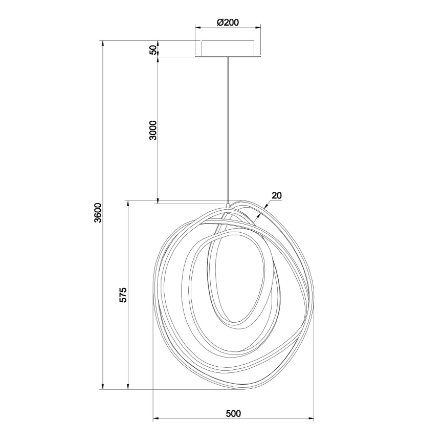 Ondaluce - LED-dimmbare Pendelleuchte an Kabel GOLDEN LED/50W/230V Ø 50 cm goldfarben