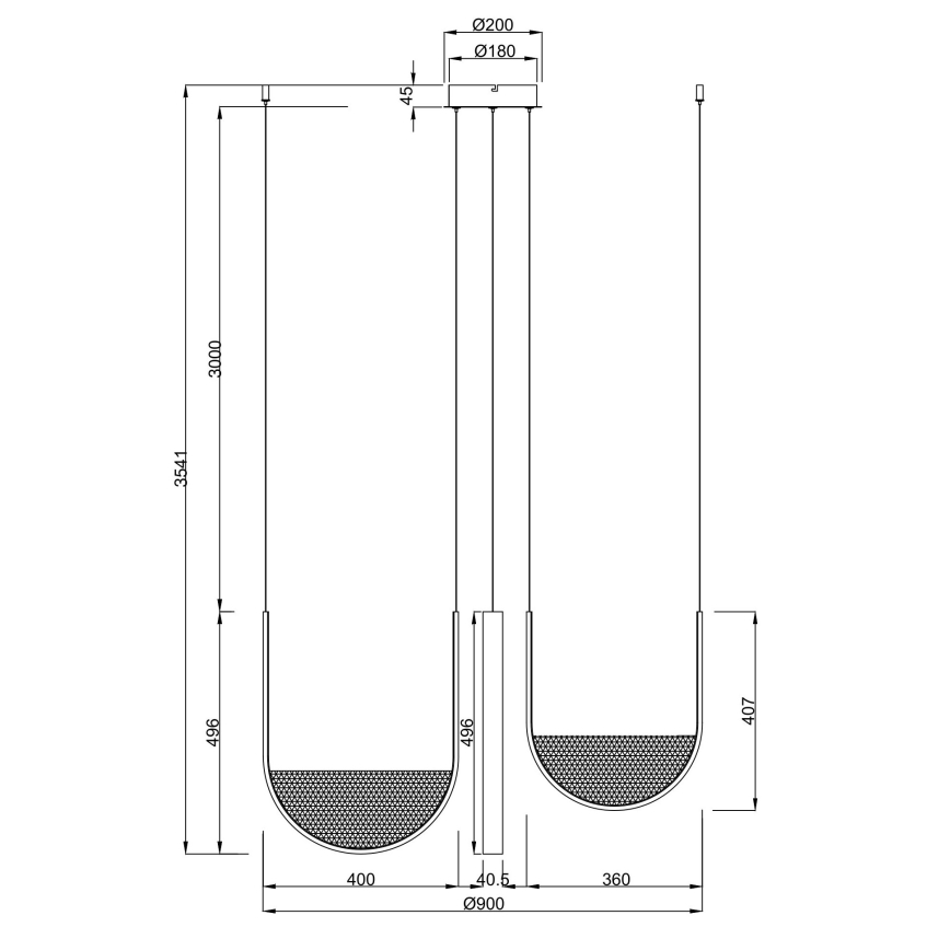 Ondaluce - LED dimmbare Pendelleuchte an Kabel LOTUS LED/70W/230V goldfarben