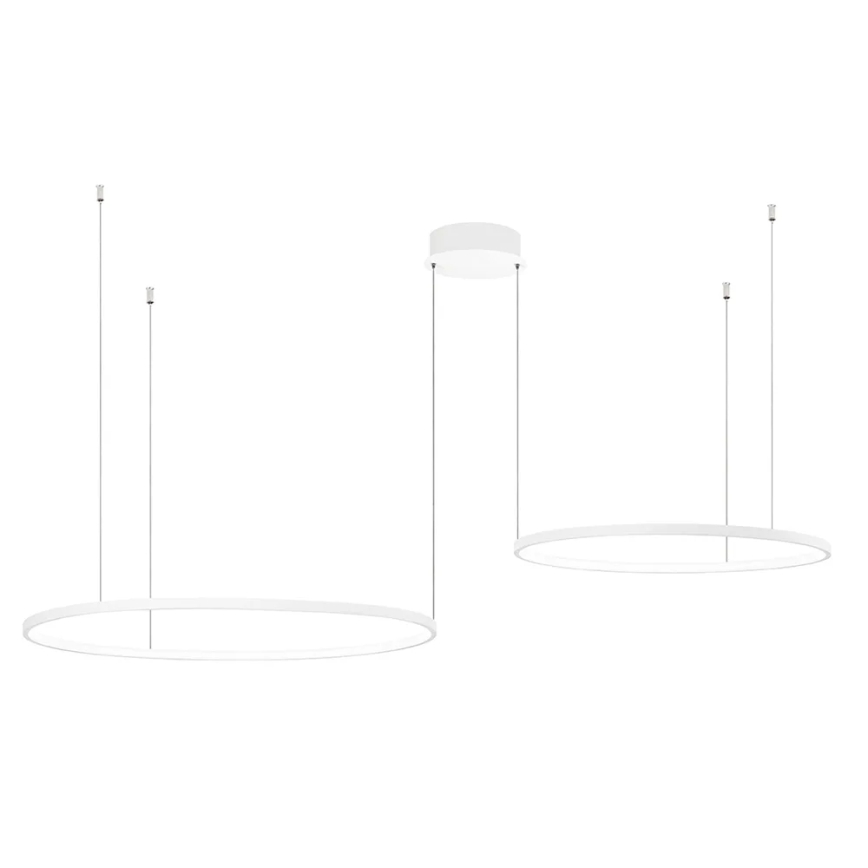 Ondaluce - dimmbare LED-Pendelleuchte SOEL mit Seilaufhängung LED/28W/230V + LED/38W Ø 80/60 cm weiß