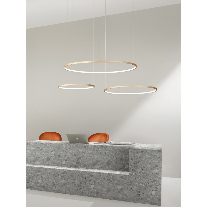 Ondaluce - LED-dimmbare Pendelleuchte an Kabel SOEL LED/47W/230V Ø 100 cm goldfarben