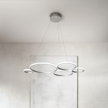 Ondaluce - LED-dimmbare Pendelleuchte an Seil POIS LED/60W/230V silber