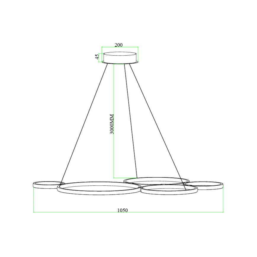 Ondaluce - LED-dimmbare Pendelleuchte an Seil POIS LED/60W/230V silber