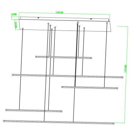 Ondaluce - LED-dimmbare Seilpendelleuchte GENIUS LED/72W/230V schwarz
