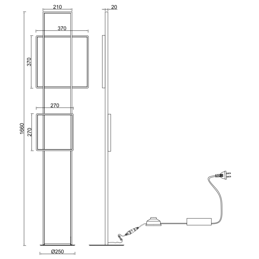 Ondaluce - LED-dimmbare Stehleuchte DOWEL LED/77W/230V 166 cm goldfarben