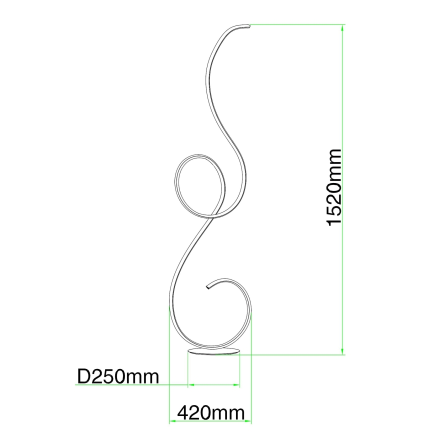 Ondaluce - LED dimmbare Stehleuchte FLOK LED/44W/230V 152 cm weiß