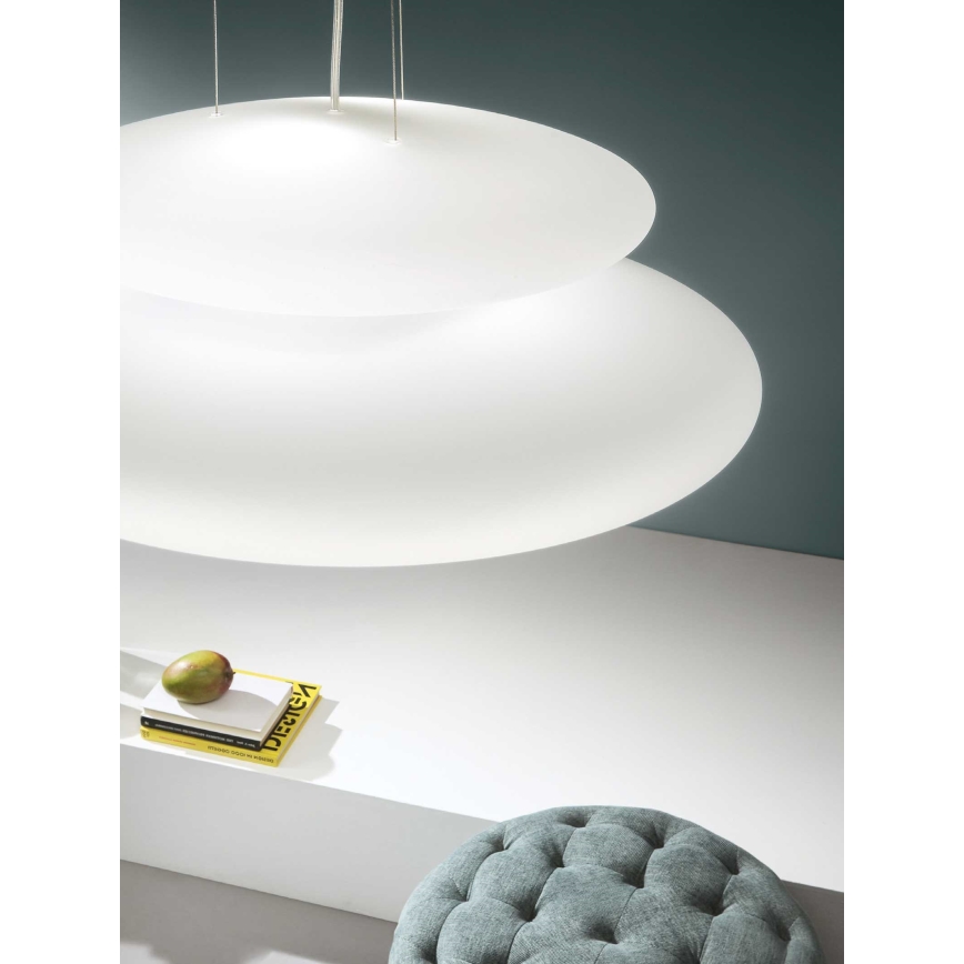 Ondaluce - Pendelleuchte an Kabel PAGODA 3xE27/15W/230V + 2xE27/15W Ø 50 cm weiß