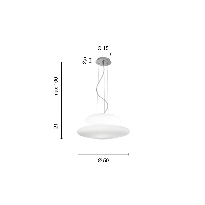 Ondaluce - Pendelleuchte an Kabel PAGODA 3xE27/15W/230V + 2xE27/15W Ø 50 cm weiß