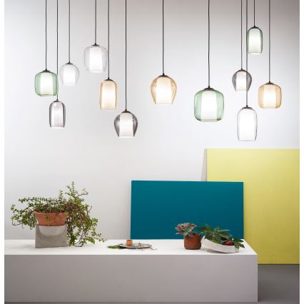 Ondaluce - Pendelleuchte mit Kabel BONNIE 1xE27/15W/230V Ø 15,5 cm schwarz/rauchbeige