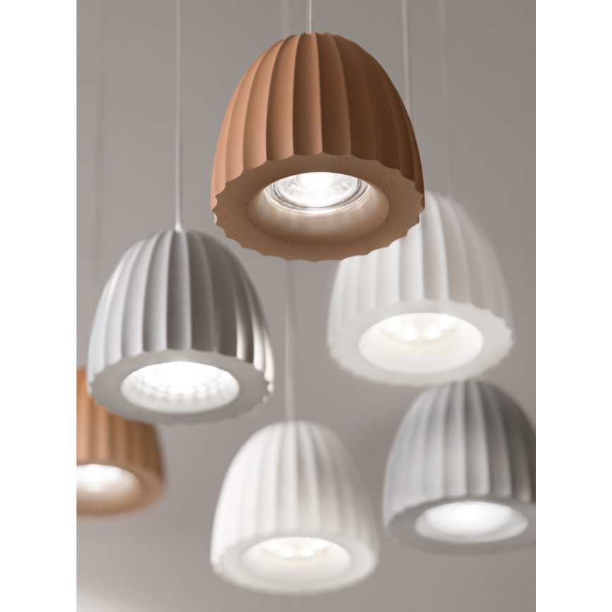 Ondaluce - Pendelleuchte mit Kabel CONCRETE 1x GU10/7,5 W/230 V Ø 10,5 cm Beton/Grau