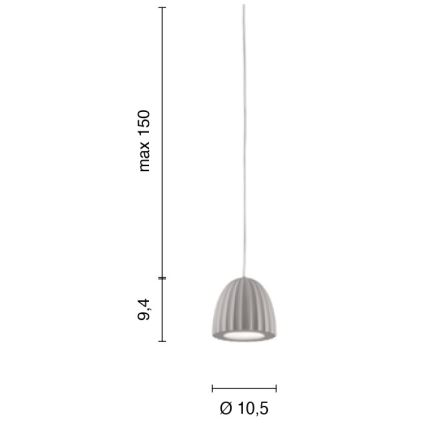 Ondaluce - Pendelleuchte mit Kabel CONCRETE 1x GU10/7,5 W/230 V Ø 10,5 cm Beton/Grau