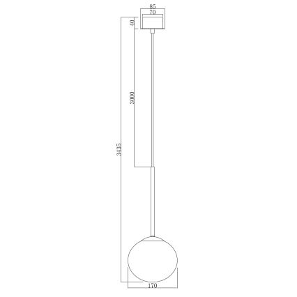 Ondaluce - Pendelleuchte mit Kabelaufhängung JEWEL 1xE14/10W/230V Ø 17 cm schwarz/rauchschwarz