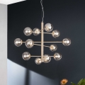 Ondaluce - Pendelleuchte mit Seilaufhängung ELISEO 12xE14/10W/230V Ø 97 cm gold/rauchbeige