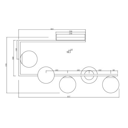 Ondaluce - Pendelleuchte mit Stange MONILE 5xE14/10W/230V rauchschwarz schwarz
