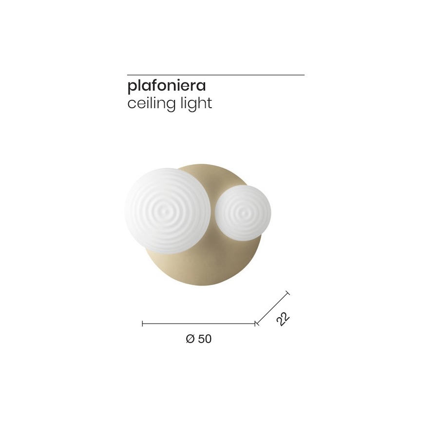 Ondaluce - Wandleuchte TONDO 1xE14/10W/230V + 1xE27/15W gold/weiß