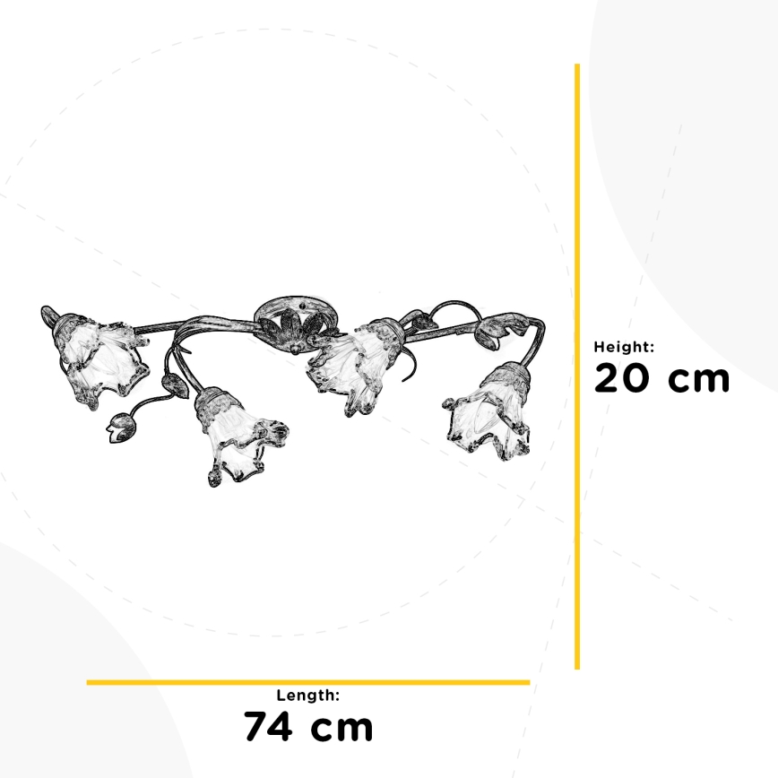 ONLI - Deckenleuchte ARIANNA 4xE14/6W/230V bronzefarben