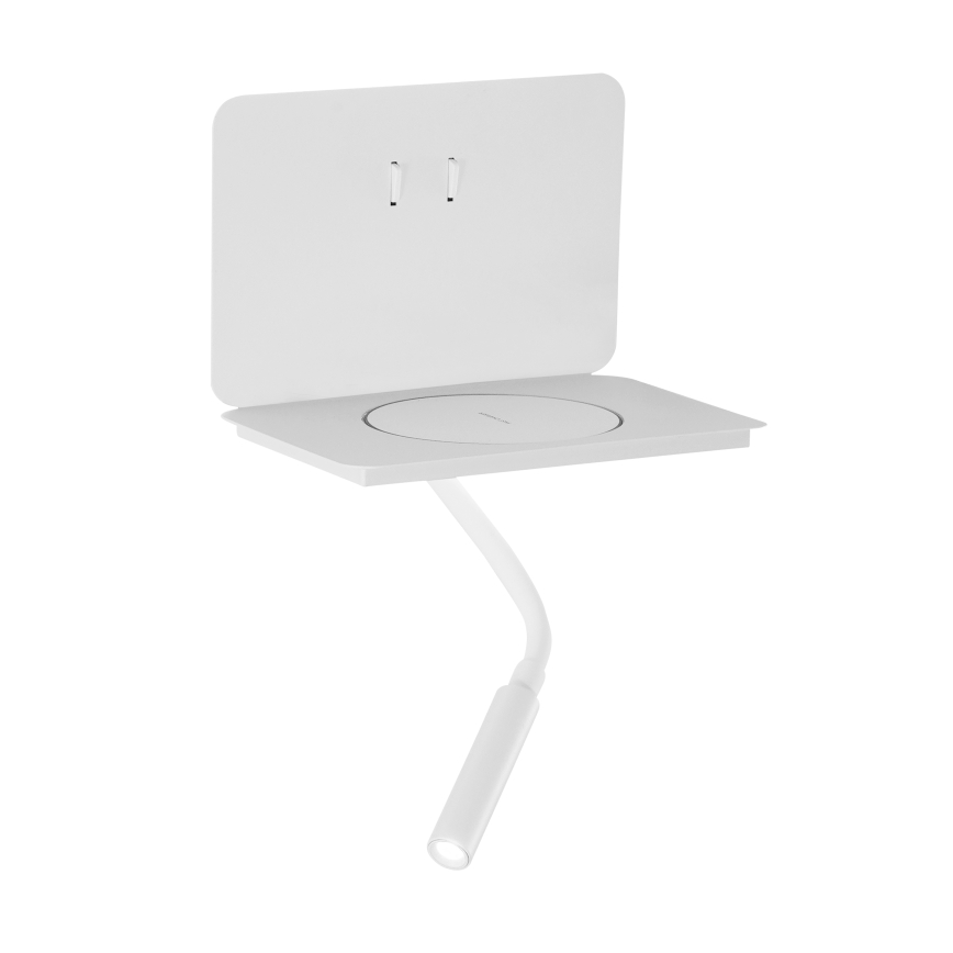 ONLI - Flexible LED-Lampe mit Ablage und Qi-Ladefunktion WIK LED/6,5W/230V + LED/3W weiß