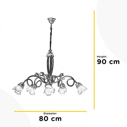 ONLI - Hängeleuchte an Kette ARIANNA 5xE14/6W/230V