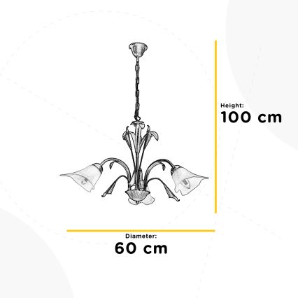 ONLI - Hängeleuchte an Kette LUCREZIA 3xE14/6W/230V cremefarben