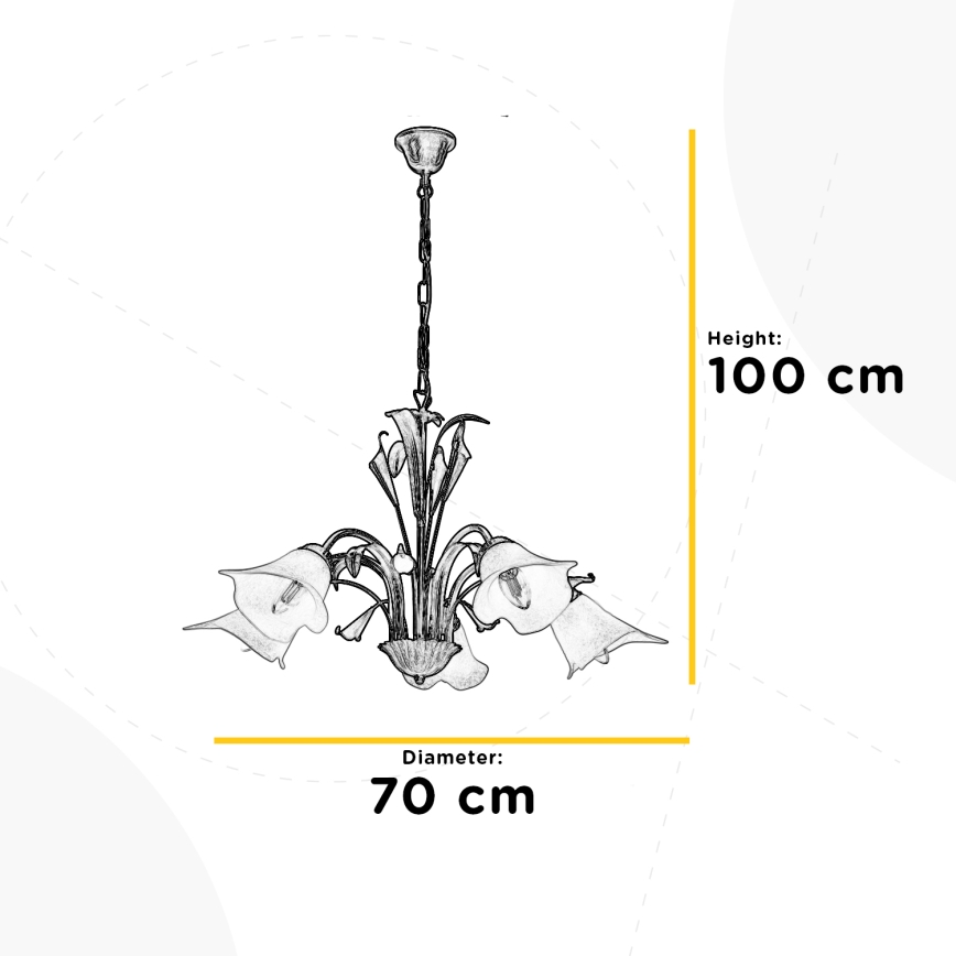 ONLI - Hängeleuchte an Kette LUCREZIA 5xE14/6W/230V cremefarben