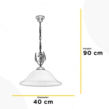 ONLI - Hängeleuchte an Kette MIRA 1xE27/22W/230V d 40 cm