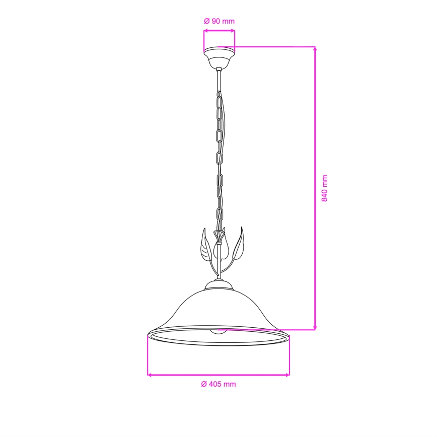 ONLI - Hängeleuchte an Kette MIRA 1xE27/22W/230V d 40 cm