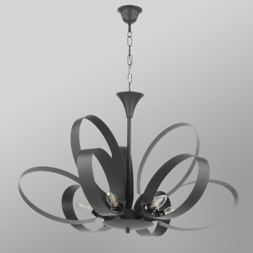 ONLI - Hängeleuchte an Kette SERENA 9xE14/6W/230V schwarz