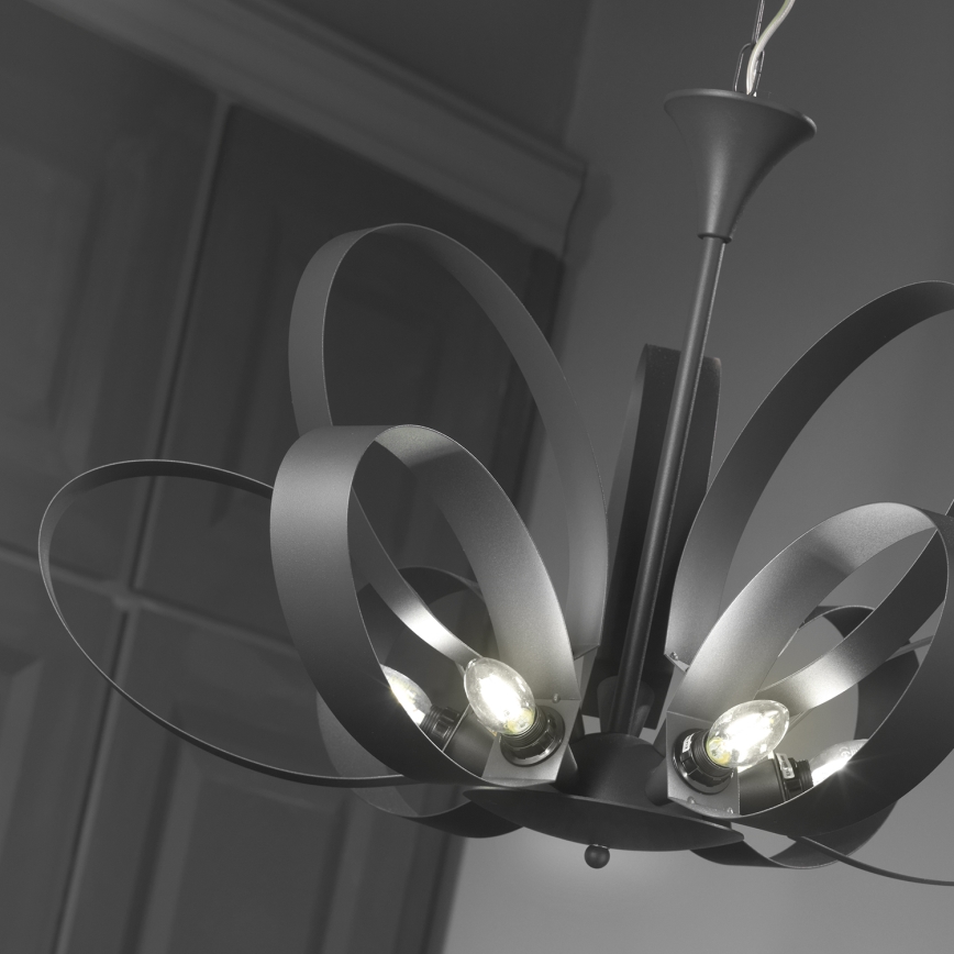 ONLI - Hängeleuchte an Kette SERENA 9xE14/6W/230V schwarz