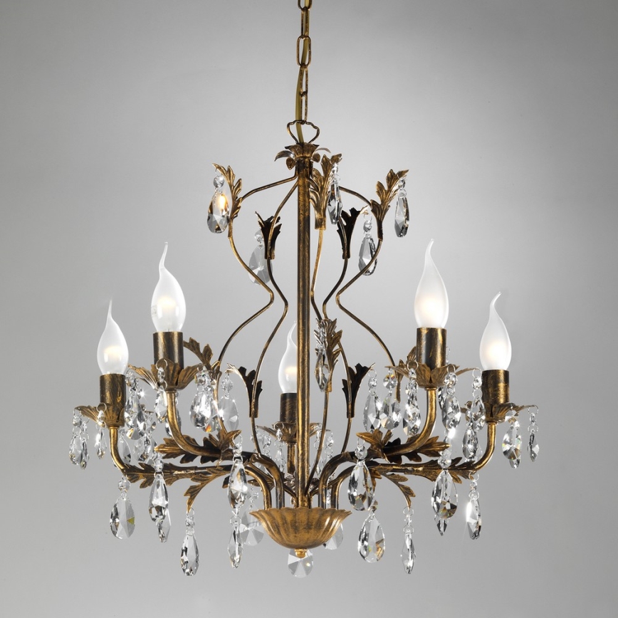 ONLI - Hängeleuchte an Kette TERESA 5xE14/6W/230V Bronze