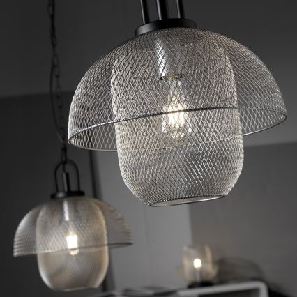 ONLI - Hängeleuchte an Kette ZAIR 1xE27/22W/230V schwarz/silbern