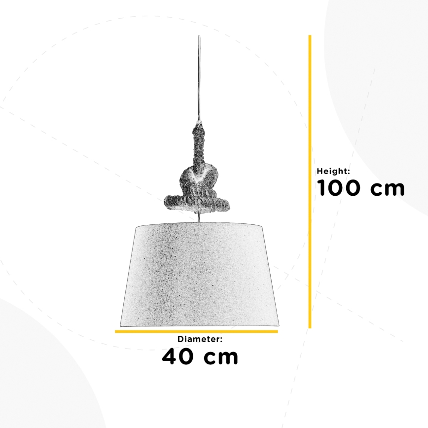 ONLI - Hängeleuchte an Schnur CORDA 1xE27/22W/230V beige