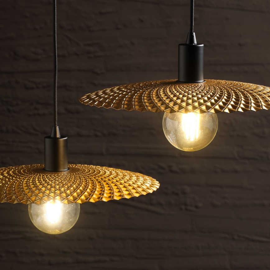ONLI - Hängeleuchte an Schnur GOLDEN 1xE27/22W/230V golden/schwarz