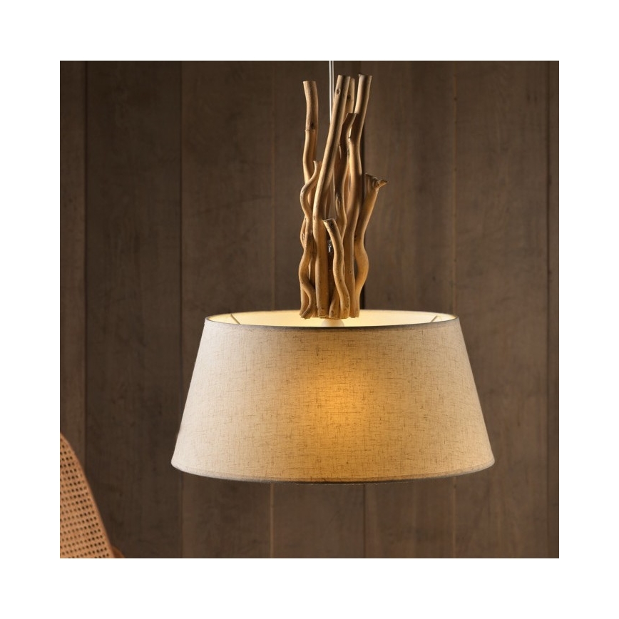 ONLI - Hängeleuchte an Schnur WOODY 1xE27/22W/230V