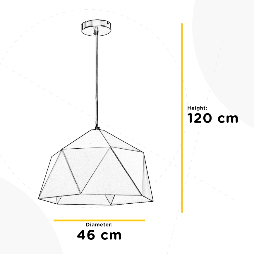 ONLI - Hängeleuchte an Schnur YONG 1xE27/22W/230V schwarz d 46 cm