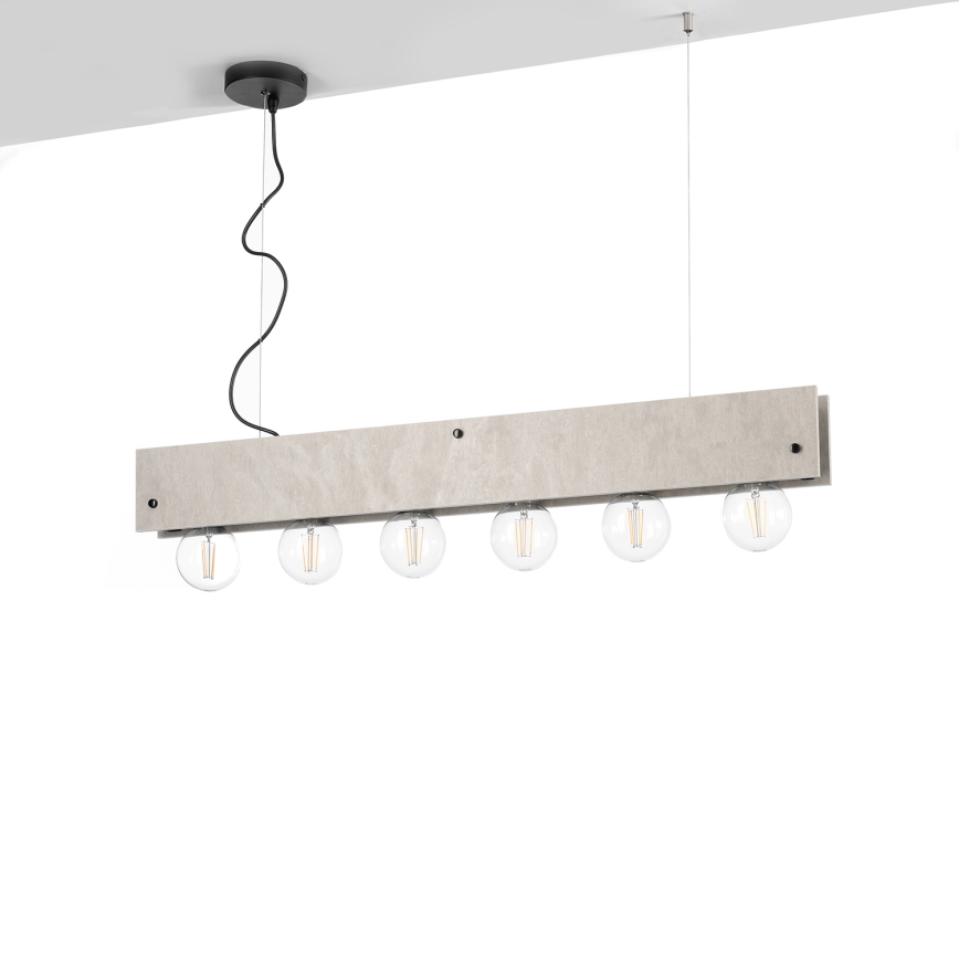 ONLI - Hängeleuchte ARGO 6xE27/22W/230V grau
