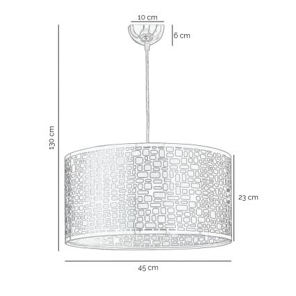 ONLI - Hängeleuchte BRUCE 1xE27/15W/230V d 45 cm matt Chrom