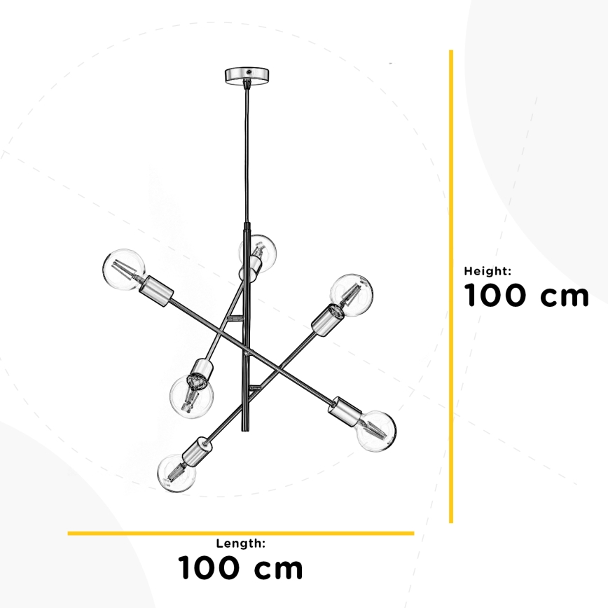 ONLI - Hängeleuchte CROSS 6xE27/22W/230V