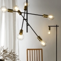 ONLI - Hängeleuchte CROSS 6xE27/22W/230V schwarz/Messing