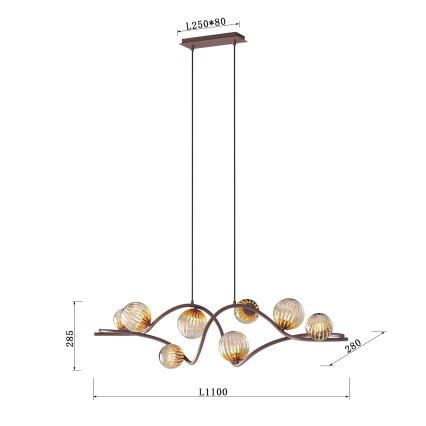 ONLI - Hängeleuchte FRIDA 8xG9/10W/230V kupfern
