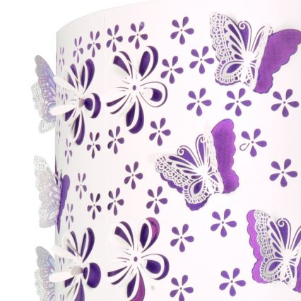 ONLI - Hängeleuchte für Kinder TITILLA 1xE27/22W/230V violett/weiß