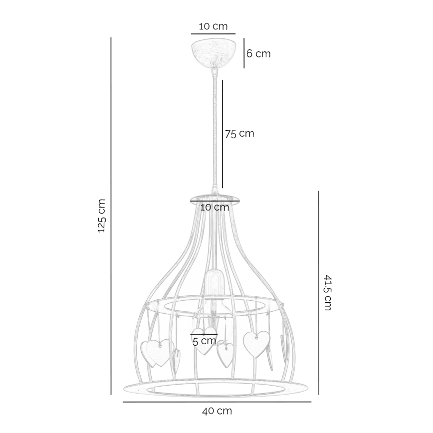 ONLI - Hängeleuchte LEONILDE 1xE27/15W/230V beige