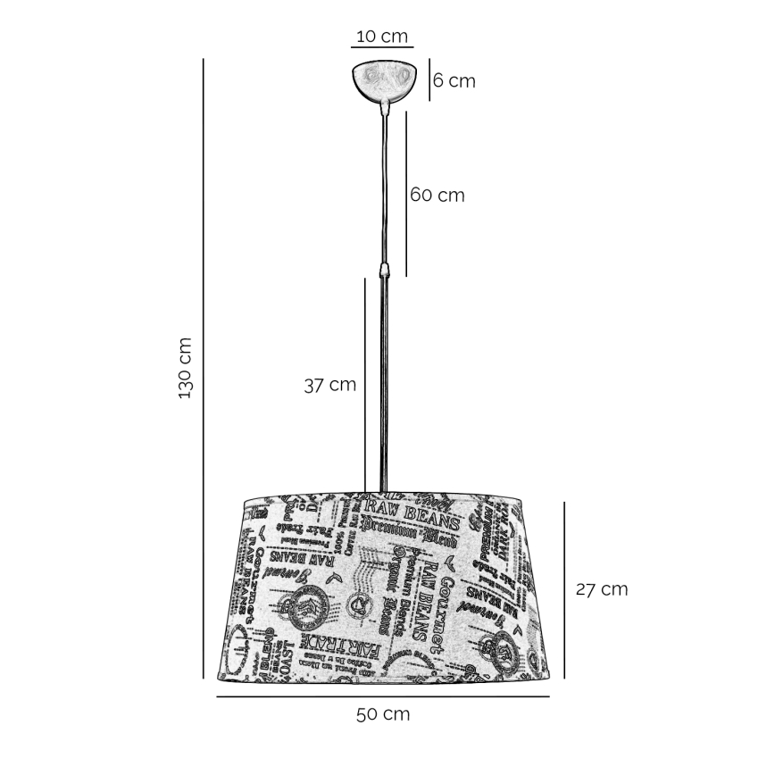 ONLI - Hängeleuchte MAIDA 1xE27/15W/230V d 50 cm braun