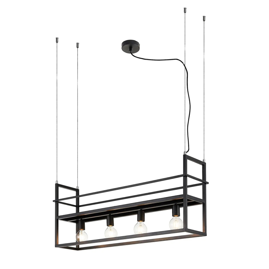 ONLI - Hängeleuchte mit Ablage JEFFER 4xE27/22W/230V schwarz