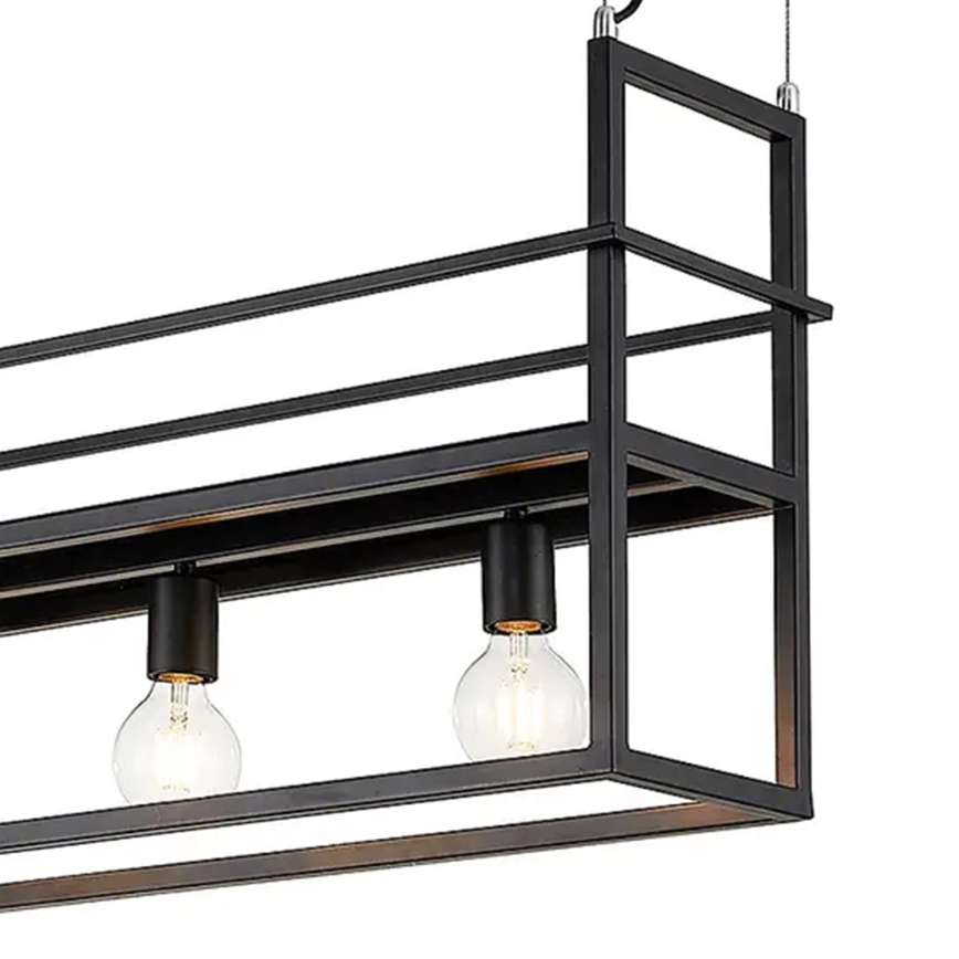 ONLI - Hängeleuchte mit Ablage JEFFER 4xE27/22W/230V schwarz