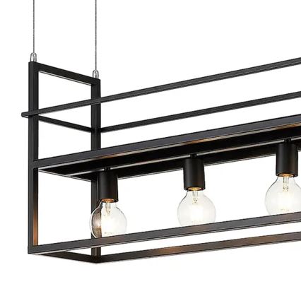 ONLI - Hängeleuchte mit Ablage JEFFER 4xE27/22W/230V schwarz